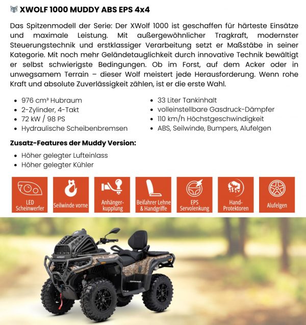 Xwolf 1000 Muddy EPS ABS 4x4